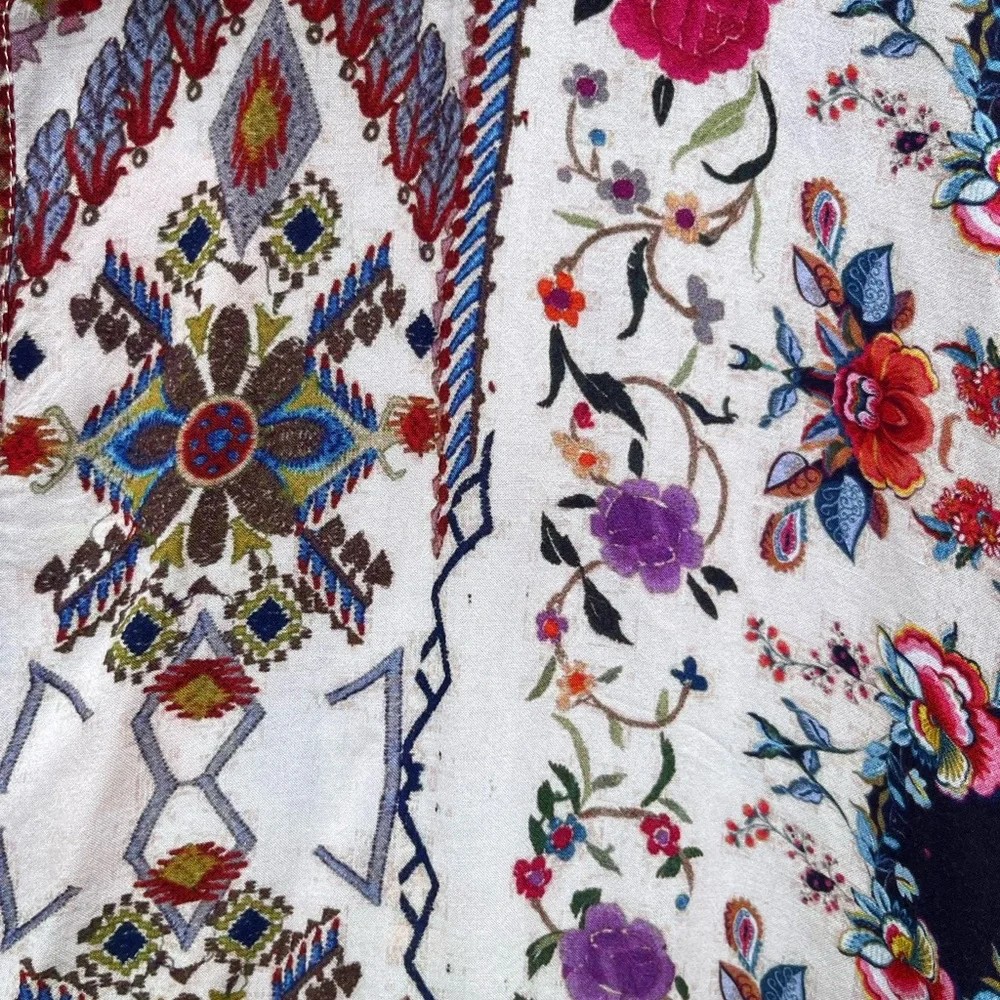 Johnny Was Multicolor Floral Button-Front Tunic - Picture 6 of 8